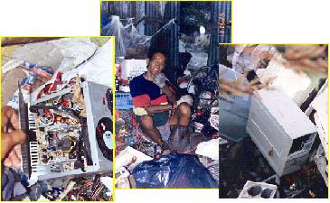 Metal components and electrical products and wastes thrown into the regular garbage. 